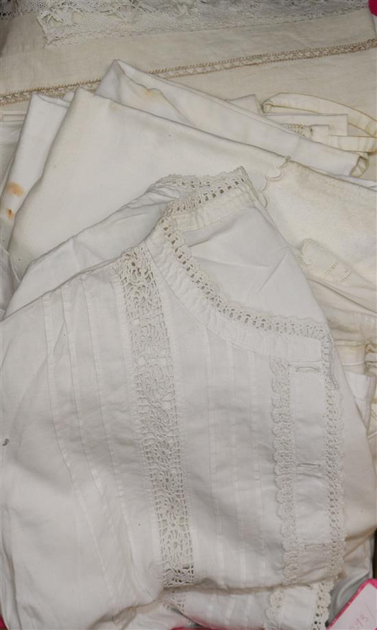 A collection of 19th century French embroidered chemise